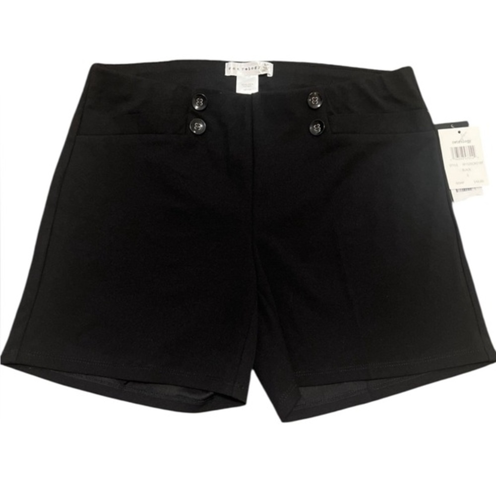 Retrology sz L black Comfort Waist High-Rise 5” lightweight pull on dress shorts
